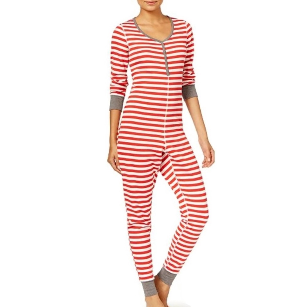 Jenni Women's Holiday Onesie Pajamas Striped